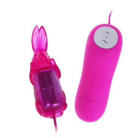 Wibrator kieszonkowy Baile Cute Secret z 12 funkcjami wibracji, nakładką w kształcie króliczka i długością 6,5 cm - 1