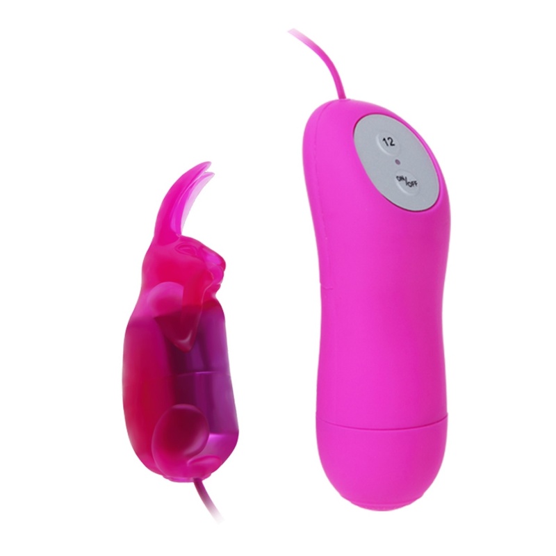 Wibrator kieszonkowy Baile Cute Secret z 12 funkcjami wibracji, nakładką w kształcie króliczka i długością 6,5 cm - 3