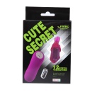 Wibrator kieszonkowy Baile Cute Secret z 12 funkcjami wibracji, nakładką w kształcie króliczka i długością 6,5 cm - 8