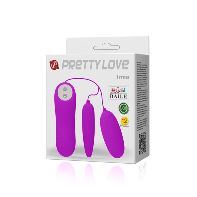 Wibrator podwójny Pretty Love Irma z 12 funkcjami wibracji, głowice 7,5 cm - 8