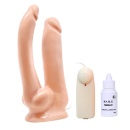 Dildo podwójne Brave Her z wibracją i przyssawką - 1