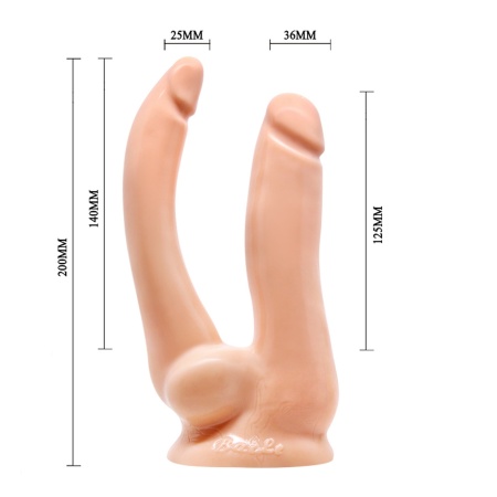 Dildo podwójne Brave Her z wibracją i przyssawką - 5
