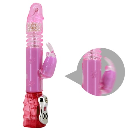 Wibrator króliczek Flirt Rough z rotacją, pchaniem i wibracją - 29 cm - 3
