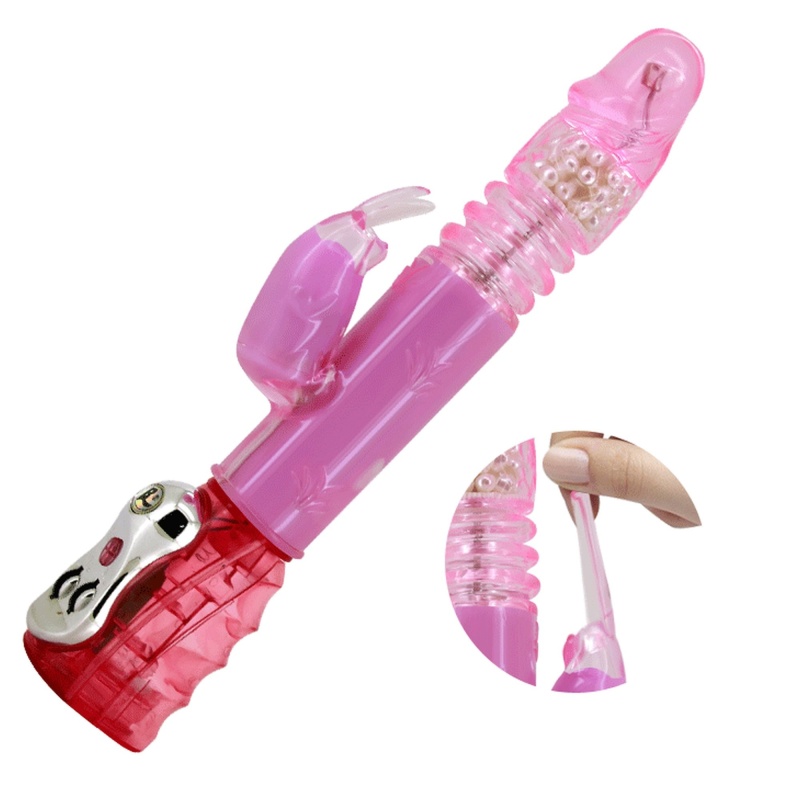 Wibrator króliczek Flirt Rough z rotacją, pchaniem i wibracją - 29 cm - 4
