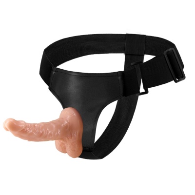 Uprząż strap-on Ultra Passionate: otwarte krocze, dildo 15,7 cm - 1