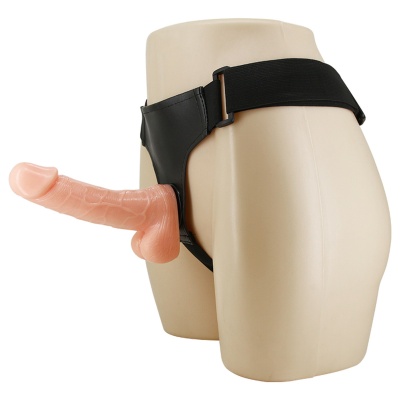 Uprząż strap-on Ultra Passionate z regulowanym paskiem i realistycznym dildem o długości 18,5 cm - 1 2