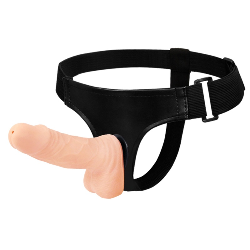 Strap-on BW-022018 - realistyczne dildo 15 cm i regulowany pas biodrowy 58-86 cm - 1