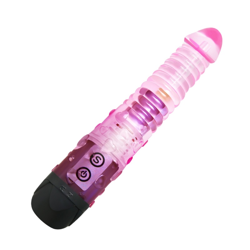 Wibrator Give You Lover - 10 programów wibracji, żebrowany wał, 17,5 cm - 1