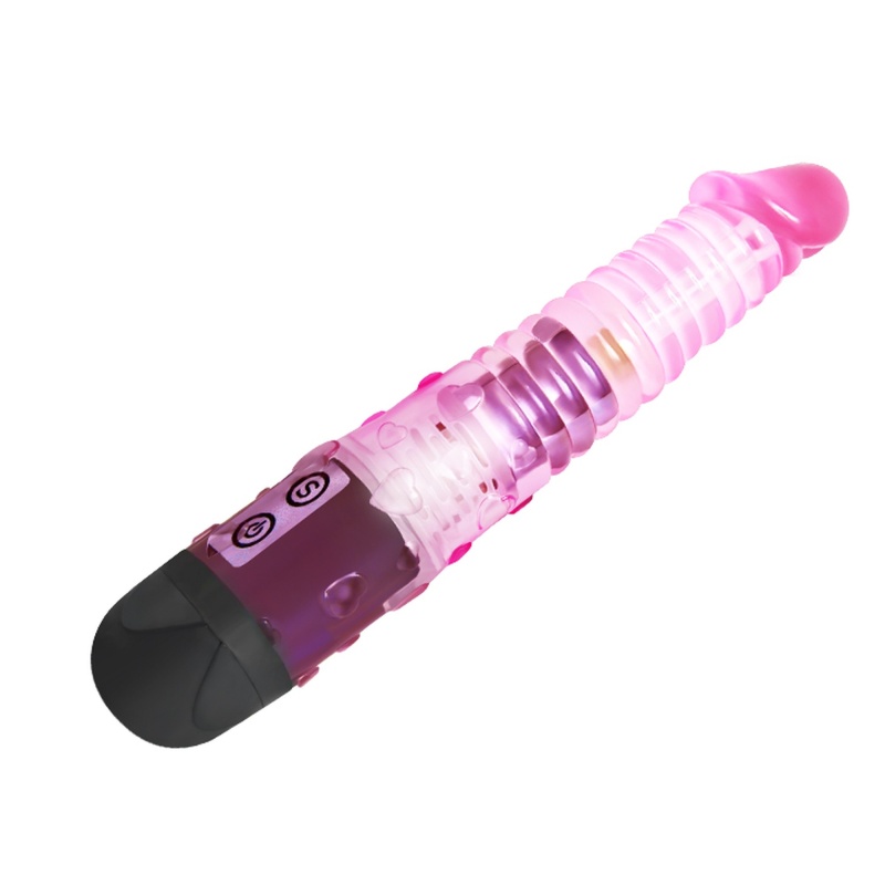 Wibrator Give You Lover - 10 programów wibracji, żebrowany wał, 17,5 cm - 3