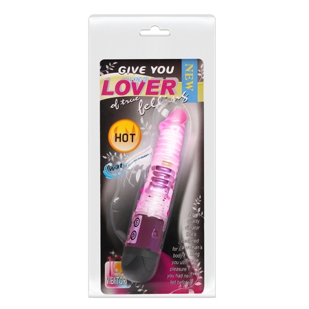 Wibrator Give You Lover - 10 programów wibracji, żebrowany wał, 17,5 cm - 9