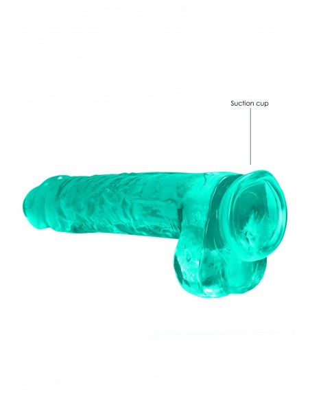 9"" / 25 cm Realistic Dildo With Balls - Turquoise