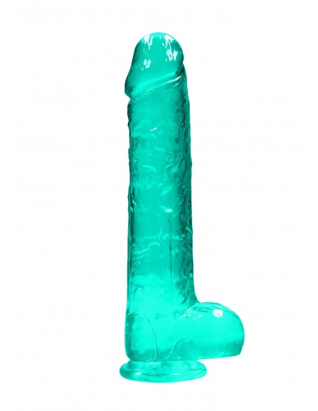 9"" / 25 cm Realistic Dildo With Balls - Turquoise