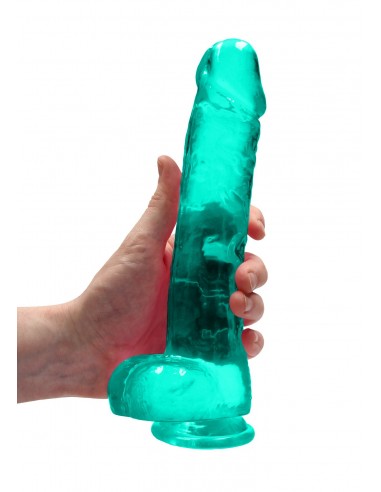 9"" / 25 cm Realistic Dildo With Balls - Turquoise