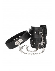 Bonded Leather Collar With Hand Cuffs 2
