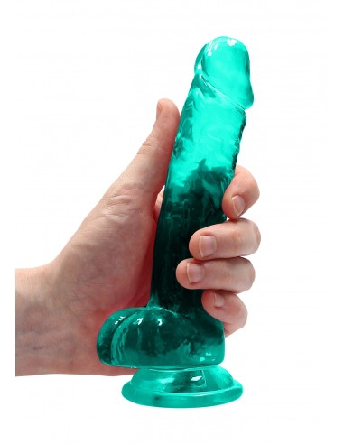 7"" / 19 cm Realistic Dildo With Balls - Turquoise