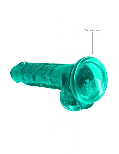 7"" / 19 cm Realistic Dildo With Balls - Turquoise