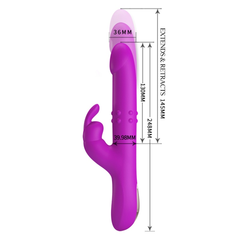 Wibrator królik Reese z rotacją i pchnięciami 24,8 cm - 5