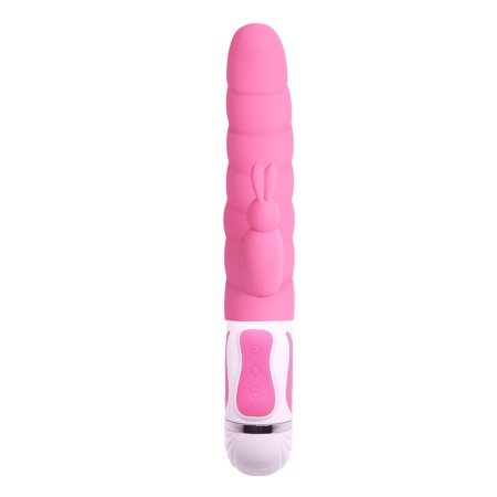 Wibrator króliczek STEVEN - 12 funkcji wibracji, 4 funkcje rotacji, żebrowany wał i stymulator łechtaczki - 2
