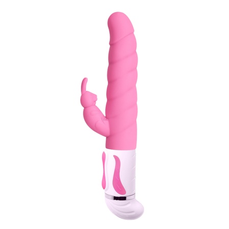 Wibrator króliczek STEVEN - 12 funkcji wibracji, 4 funkcje rotacji, żebrowany wał i stymulator łechtaczki - 3