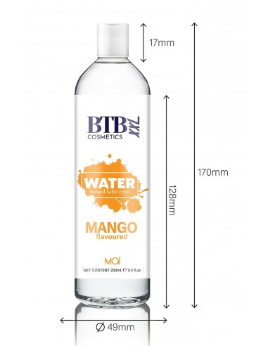 BTB WATER BASED FLAVORED MANGO LUBRICANT 250ML