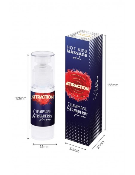 MASSAGE OIL  ATTRACTION CHAMPAGNE STRAWBERRY 50 ML