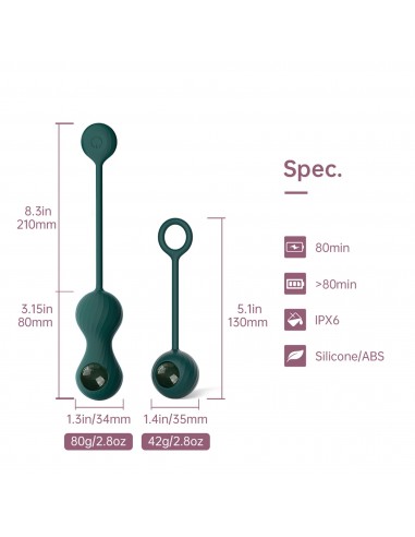 Magic Motion - Crystal Duo Smart Kegel Vibrator with Weight Set