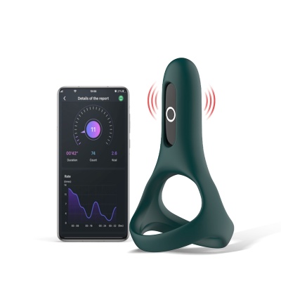 Podwójny pierścień na penisa Magic Motion Rise Green – 9 × 4,7 × 5,1 cm - 1