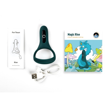 Podwójny pierścień na penisa Magic Motion Rise Green – 9 × 4,7 × 5,1 cm - 1 2