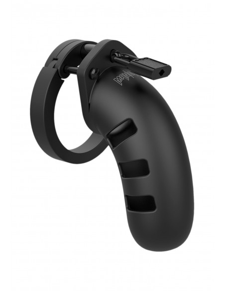 Model 21 - Chastity - 4.5"" - Silicone Cock Cage - Black