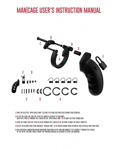 Model 21 - Chastity - 4.5"" - Silicone Cock Cage - Black