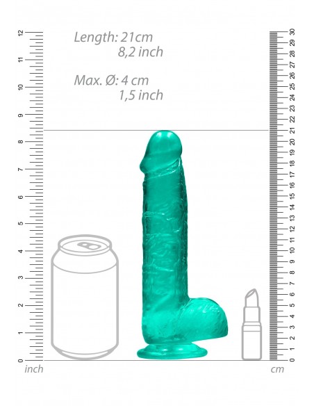 Realistic Dildo with Balls - 8""/ 21 cm