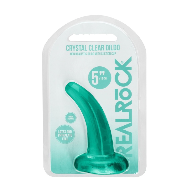 Dildo z Przyssawką CRYSTAL CLEAR - Przezroczyste TPE, Kompatybilny z Uprzężą, 11,5 cm - 1