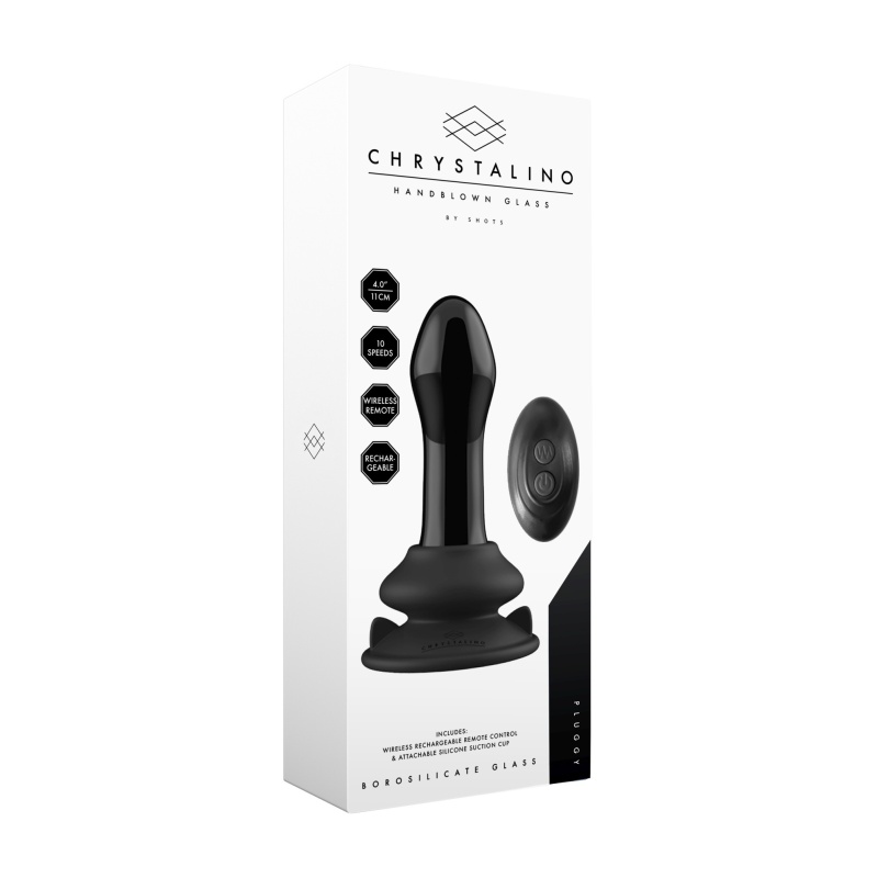 Pluggy - With Suction Cup and Remote - 10 Trybów - Czarny - 9