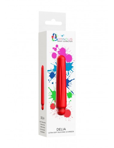 Delia - ABS Bullet With Sleeve - 10-Speeds - Red