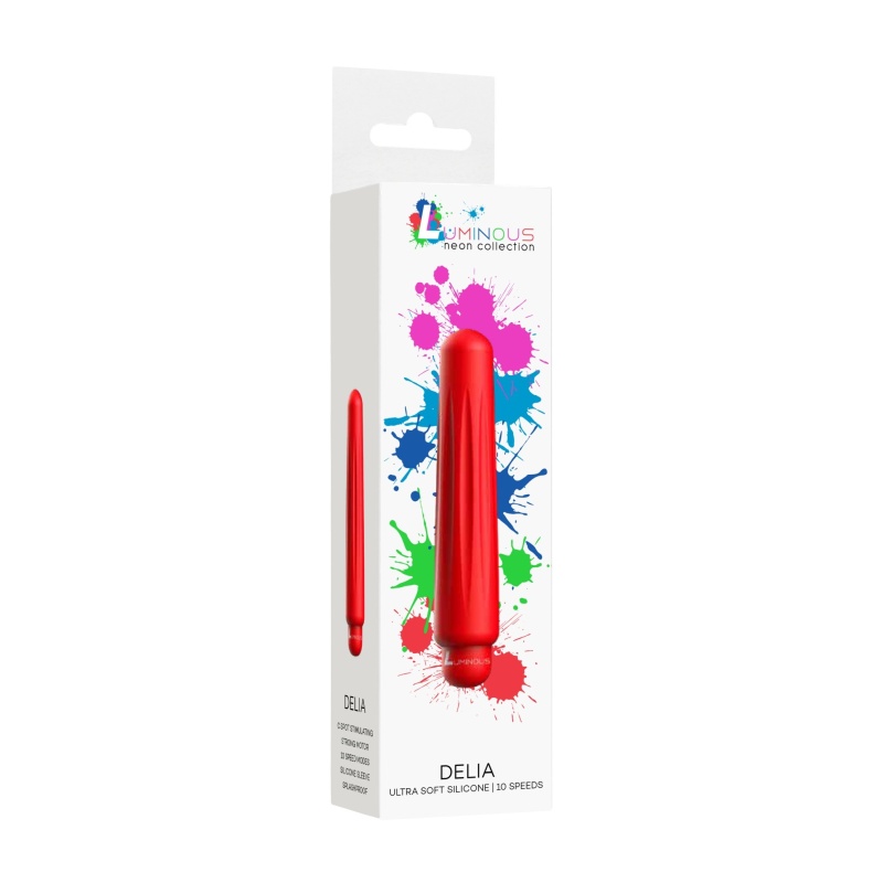 Delia - ABS - Mini With Sleeve - 10-Trybów - Czerwony - 1