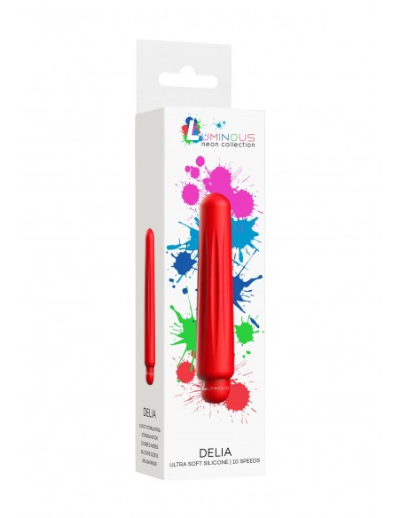 Delia - ABS Bullet With Sleeve - 10-Speeds - Red