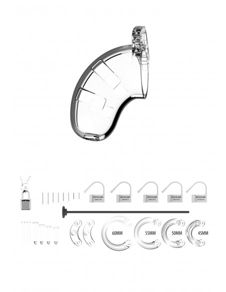 Model 15 - Chastity - 3.5"" - Cock Cage - Transparent