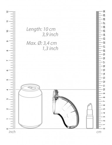 Model 15 - Chastity - 3.5"" - Cock Cage - Transparent