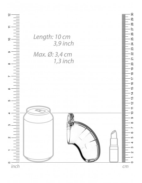Model 15 - Chastity - 3.5"" - Cock Cage - Transparent