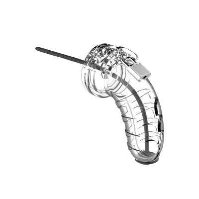 Klatka cnoty ManCage Model 16 z dylatorem cewki moczowej - poliwęglan, przezroczysta, długość 13 cm - 1