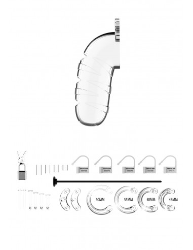 Model 17 - Chastity - 5.5"" - Cock Cage - Transparent
