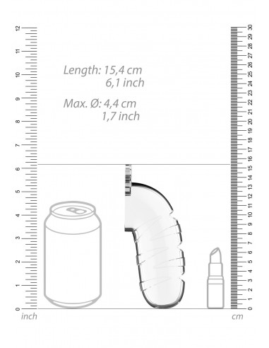 Model 17 - Chastity - 5.5"" - Cock Cage - Transparent