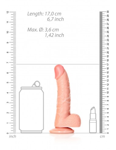 Curved Realistic Dildo  Balls  Suction Cup - 6""/ 15,5 cm