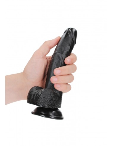 Curved Realistic Dildo  Balls  Suction Cup - 7""/ 18 cm