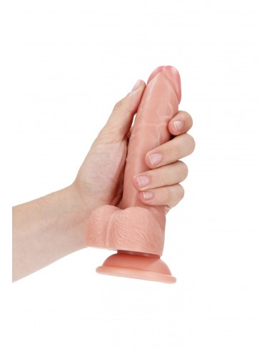 Curved Realistic Dildo  Balls  Suction Cup - 7""/ 18 cm