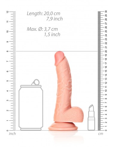 Curved Realistic Dildo  Balls  Suction Cup - 7""/ 18 cm