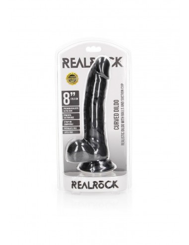 Curved Realistic Dildo  Balls  Suction Cup - 8""/ 20,5 cm