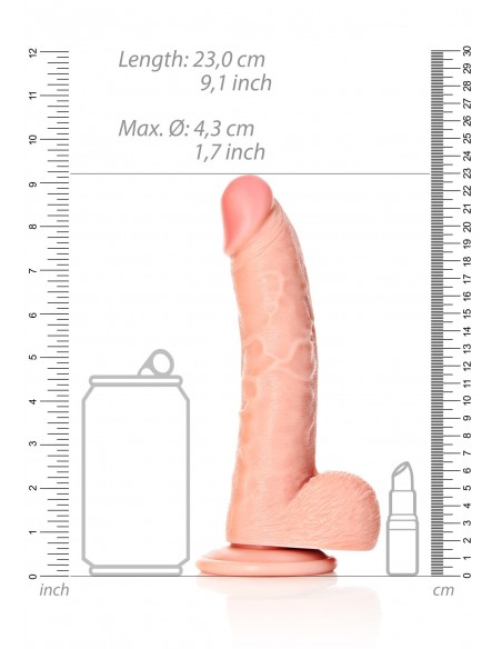 Curved Realistic Dildo  Balls  Suction Cup - 8""/ 20,5 cm