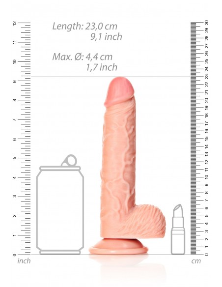 Straight Realistic Dildo  Balls  Suction Cup - 8""/ 20,5 cm