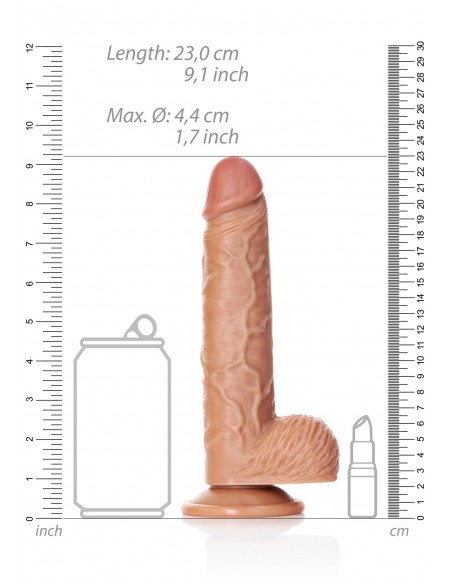 Straight Realistic Dildo  Balls  Suction Cup - 8""/ 20,5 cm